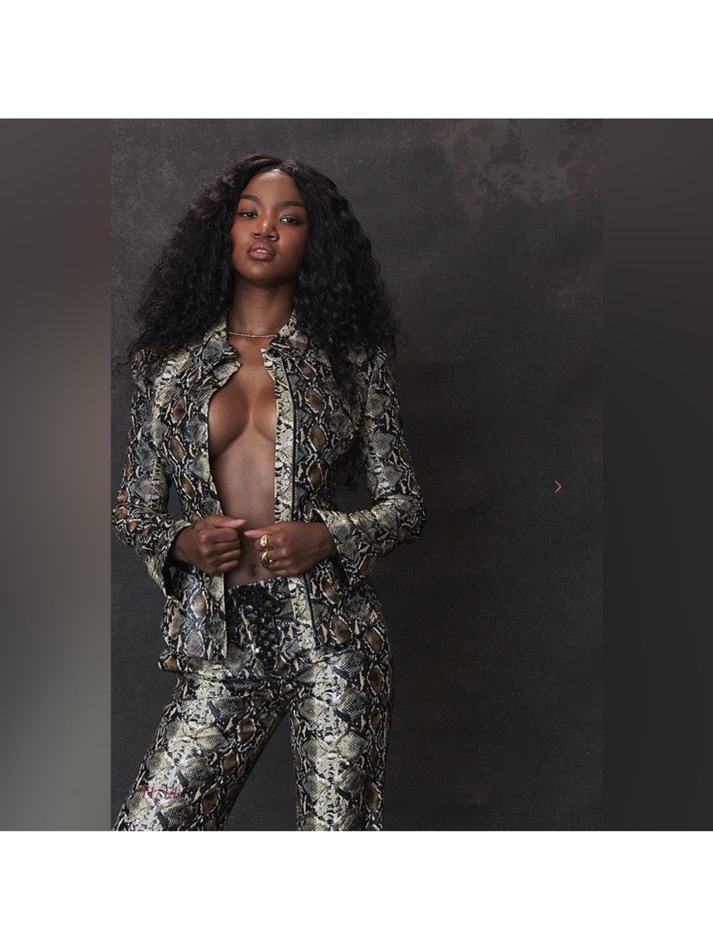 House of CB VANI Snake Print Fitted Jacket - Picture 8 of 16